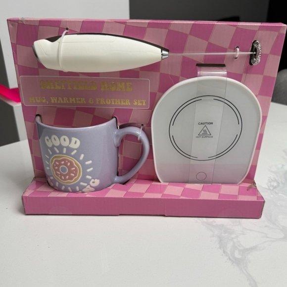 Sheffield Home Mug, Warmer & Frother Set - Pink and White - Picture 2 of 4